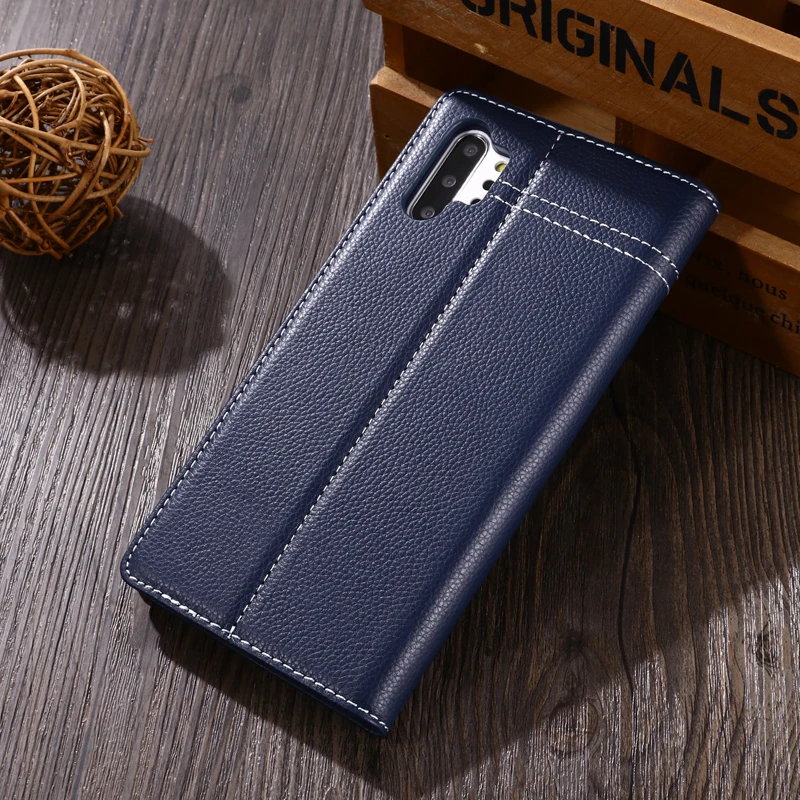 Для samsung Note10 кожаный чехол Магнитный кожаный чехол для телефона из воловьей кожи откидная подставка для карт смарт-чехол для samsung Galaxy Note10 Plus