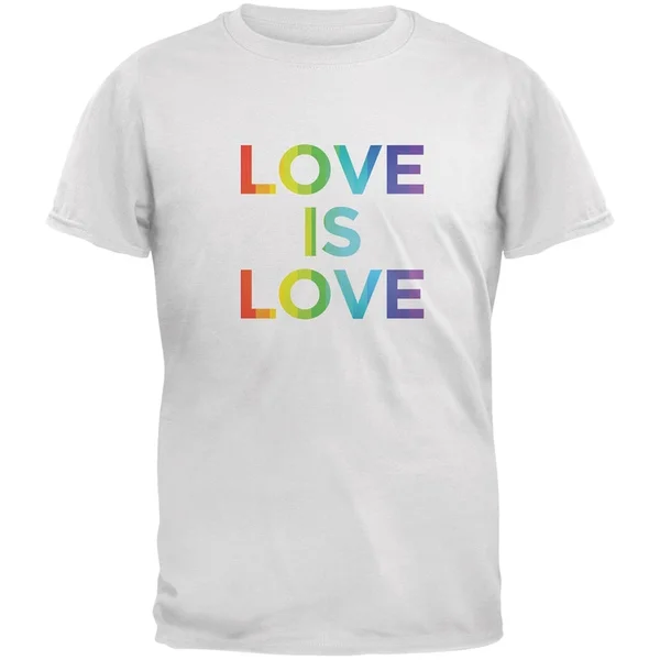 

LGBT Gay Pride Love Is Love White Adult T-Shirt - 2X-Large