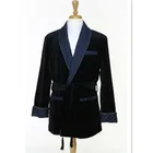 Мужской бархатный пиджак с поясом, Дизайнерская куртка с отложным воротником и шалью, одежда для ужина и вечеринки, стеганые свободные винтажные блейзеры, куртка для смокинга, 2021