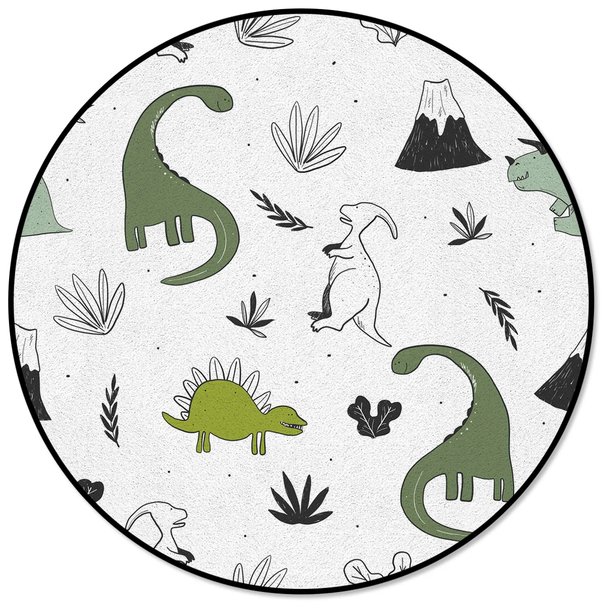 

Creative Rugs for Children Rooms Animal Green Dinosaur Plant Pattern Round Carpet Rug Carpets for Home Living Room Bedroom