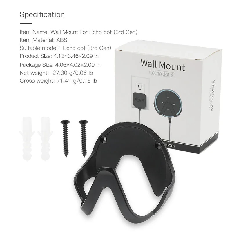 Розетка настенное крепление вешалка держатель кронштейн для эхо точка 3 го