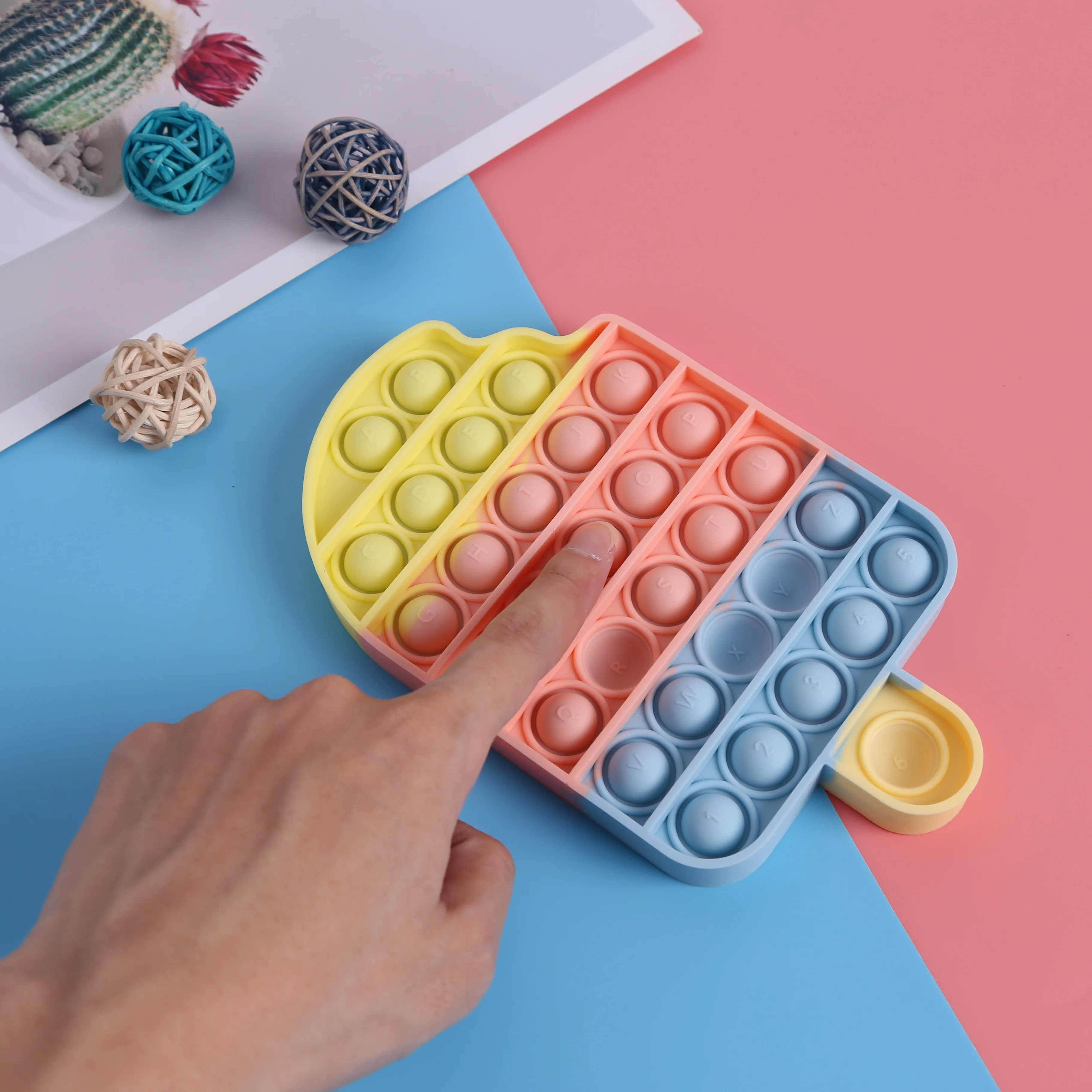 

Kids Push Bubble Pop It Ice Cream Board Game Gifts Children Fun Pressure Reduction Toy Math Toy for Children