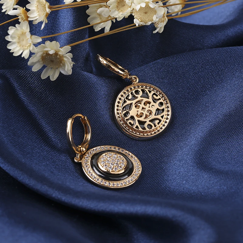 Большие серьги ювелирные изделия 2018 медное черное керамическое кольцо