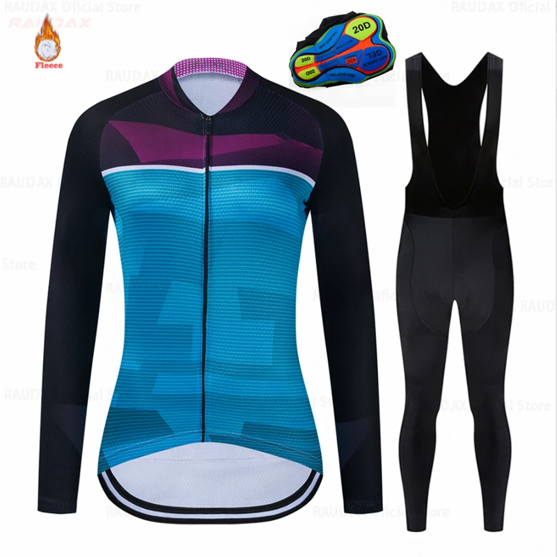 

Wear Racing Bike Kit Bicycle MTB Breathable Team Racing Sport 2021 Winter Fleece Cycling Clothing Set Mountian Bicycle Clothes