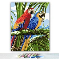 diy colorings pictures by numbers with colors parrot elephant brown bear picture drawing painting by numbers framed home