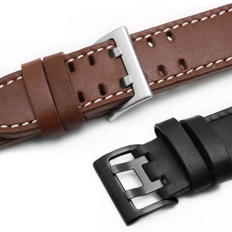 Genuine Leather Watch20mm 22mm Band For Hamilton Khaki Field Watch H760250 H77616533 Watchband Seiko Watch Strap  Button Buckle