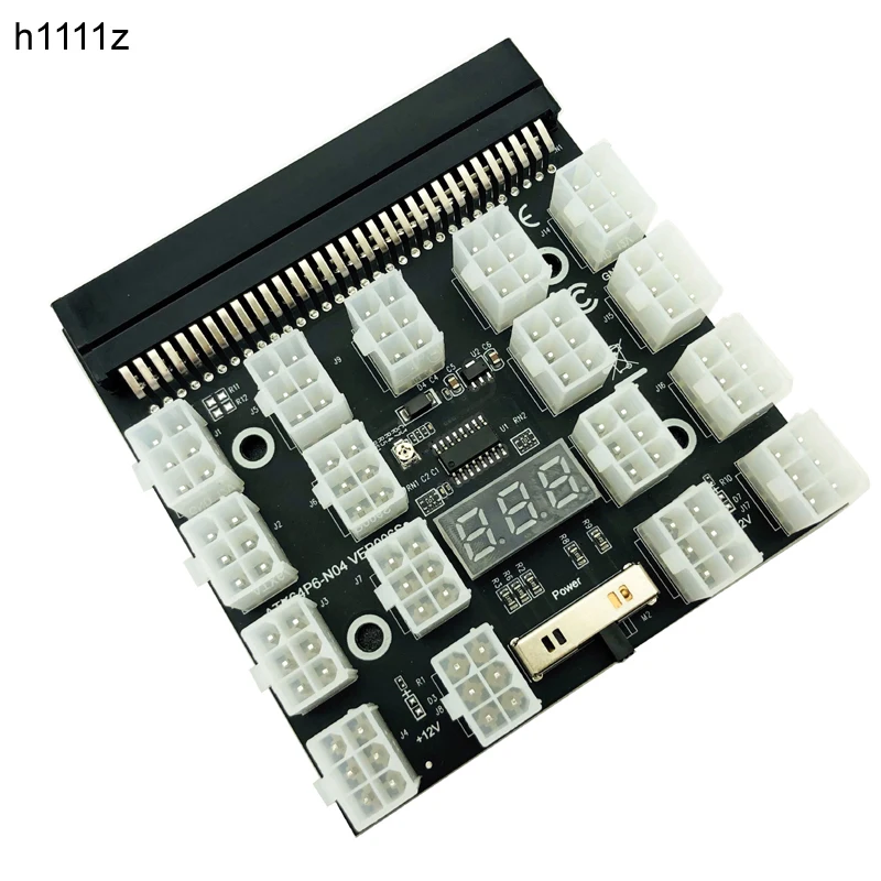 Плата питания PCI-E 17x 6-контактный Адаптер блока преобразователь 12 В для Ethernet BTC