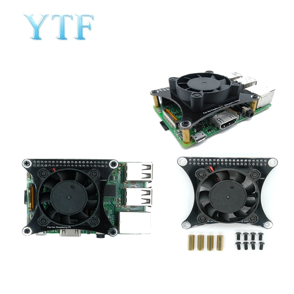 Raspberry pi 2 3 4 b+ тихий вентилятор теплоотвод скорость ветра PWM контролируемый