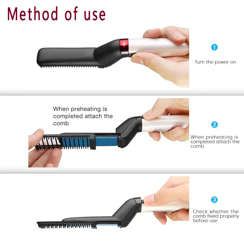 Многофункциональная расческа для волос выпрямитель бороды выпрямления Плойка