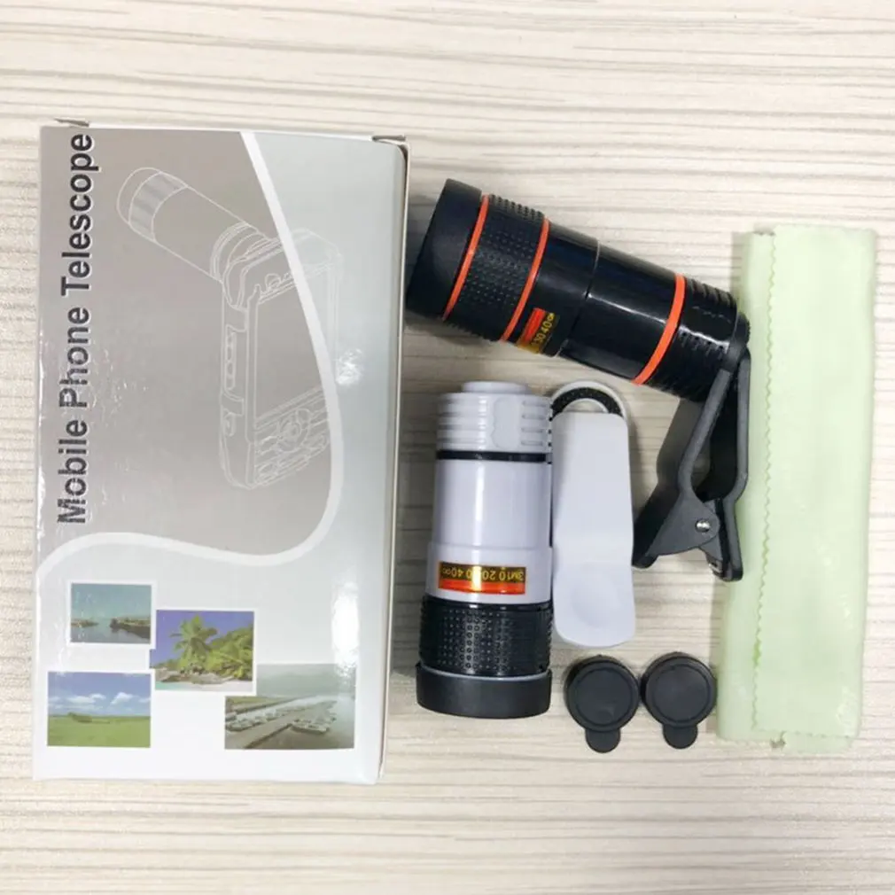 HD 8x12x оптический зум Камера телескоп объектив с зажимом для iPhone/телефона