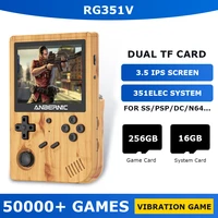 new rg351v portable retro mini game console handheld game player ips wifi with 50000games for ssps1pspn64dcmd gift for kid