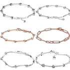 Сверкающий цветок маргаритки паве стержень звено цепи и камни звезда искусственный серебряный браслет подходит для браслета бусины очаровательные Diy ювелирные изделия