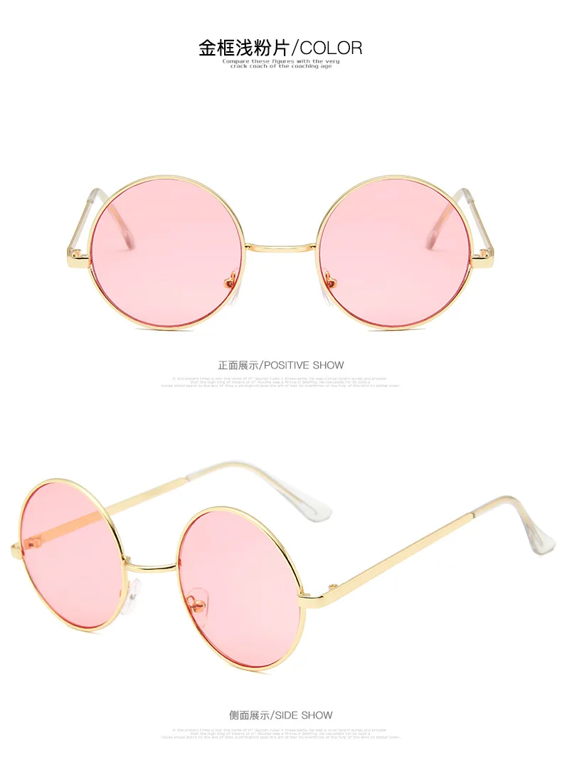 

men Retro Small round Sunglasses Women Vintage Brand Shades Black Red Metal Sun Glasses For Female Fashion Designer Lunette