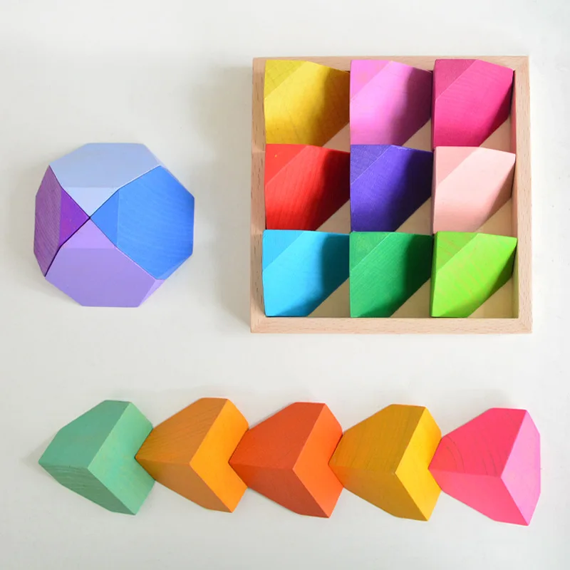 Детская игрушка Радужный штабелер образовательная деревянная головоломка форма