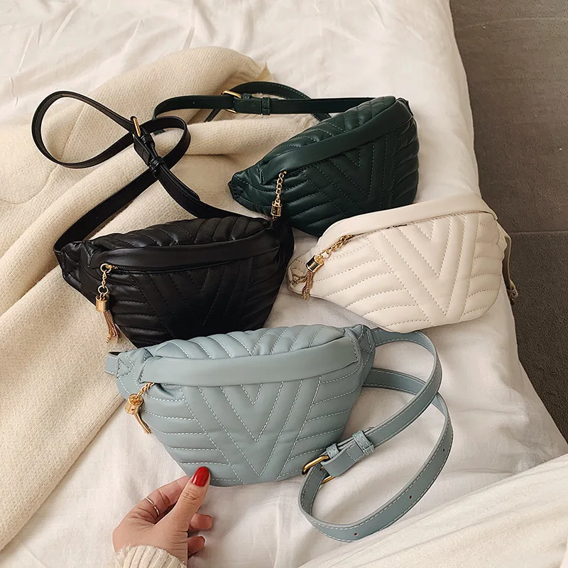 

Small Simple Women Fanny Pack Multi-function Waist & Chest Bag Ladies Belt Bag Bum Female Tassel Waist Pack