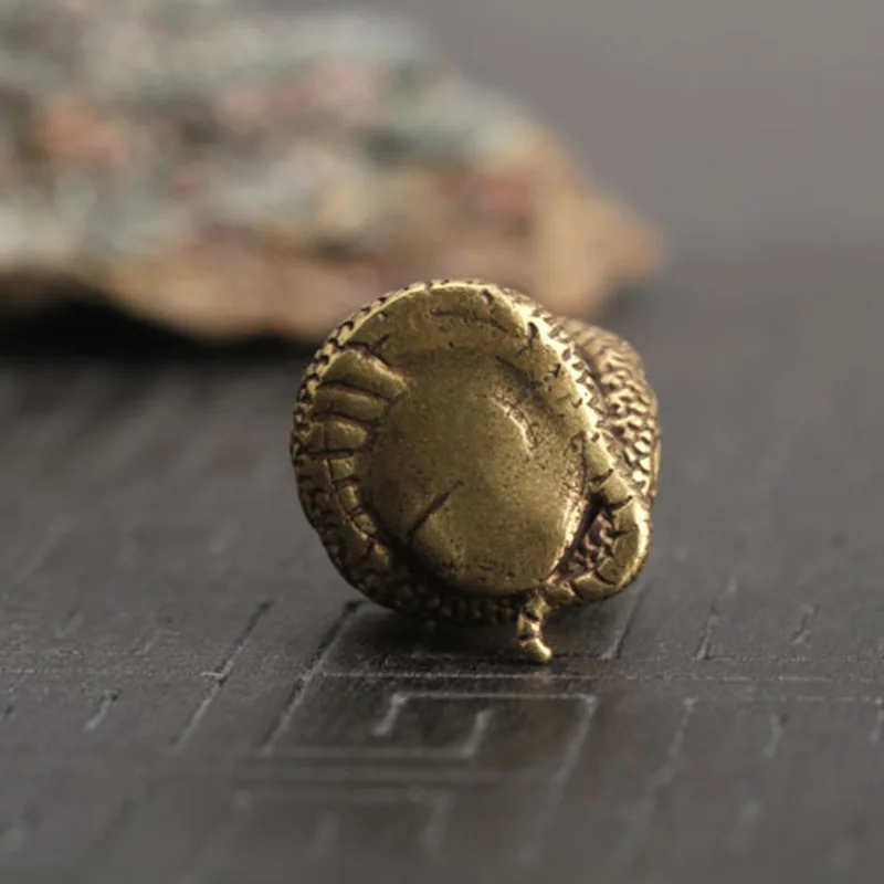 Статуя в форме змеи из чистой меди настольные украшения 12 китайских зодиакальных