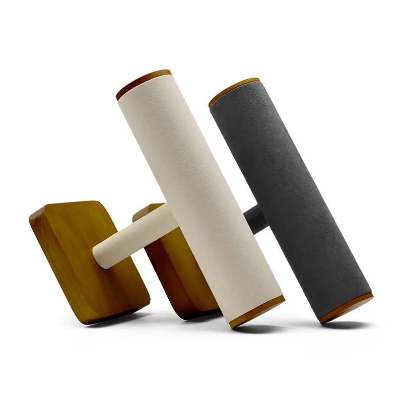 Oirlv Solid Wood Hovering T-Bar Jewelry Display Stand Watches Bracelet Necklace Bangle Holder Jewelry Organization Holder Rack