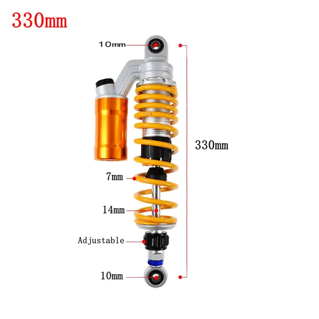

Задние воздушные амортизаторы для мотоциклов Honda, Suzuki, Yamaha, Kawasaki, BW 320, Кроссовый мотоцикл, карт, квадроцикл, 1 шт., 340 мм, 360 мм, 125 мм