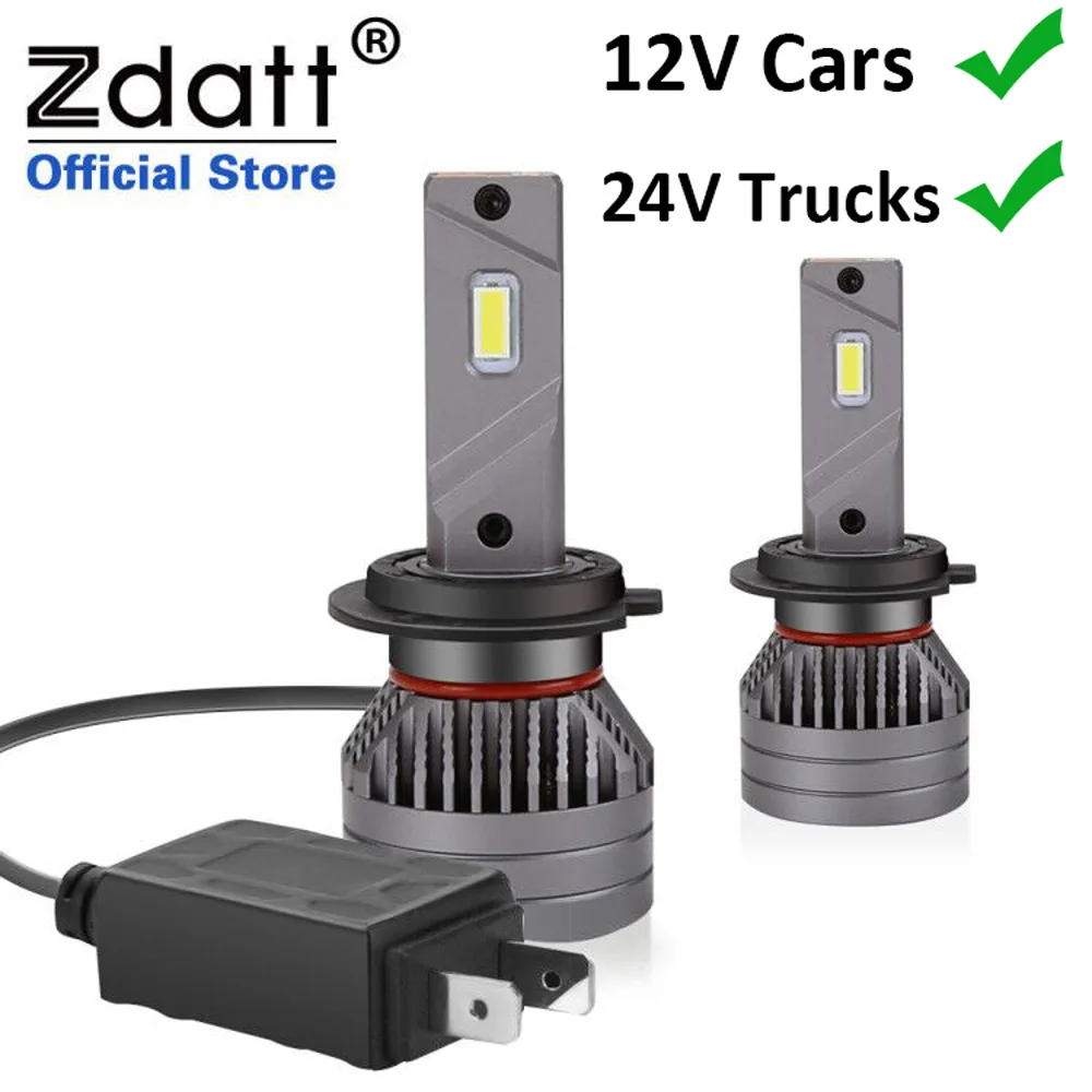 Светодиодные Автомобильные фары Zdatt H7 Canbus H4 H11 H1 9012 9005 9006 9004 9007 90 Вт холодная лампа