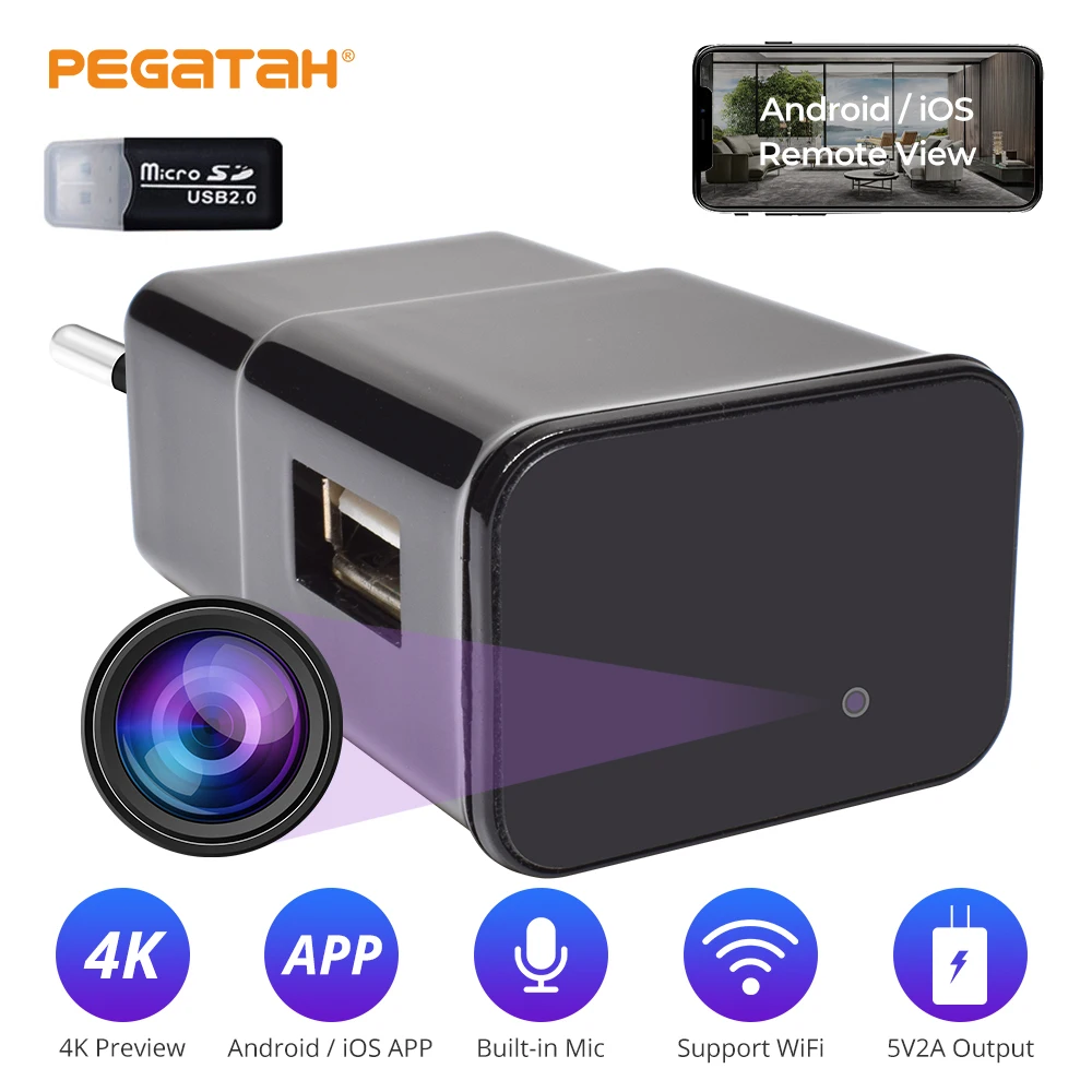 1080P Мини Wi Fi камера с разъемом USB зарядное устройство видеокамера