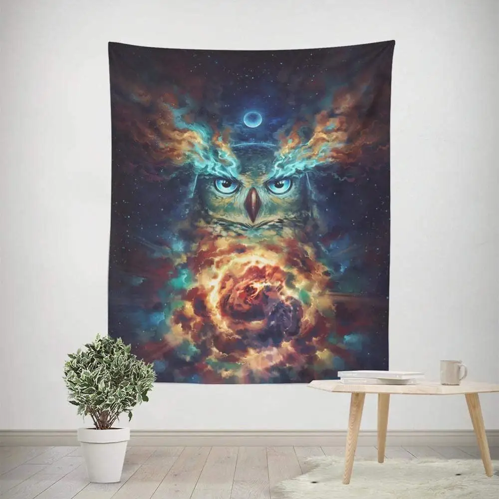 

Hompon The Psychedelic Owl Tapestry.Owls in the moonlight. Size:(79" x 59" and 59" x 51")