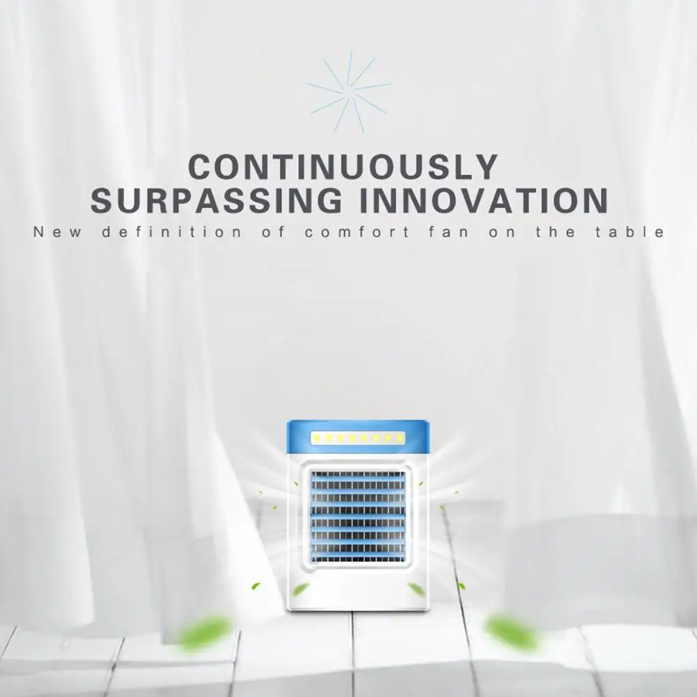 

Multi-functional USB Mini Portable Air Conditioner Humidifier 3 Speed with LED Light Air Cooling Fan Air Cooler Fan for Office