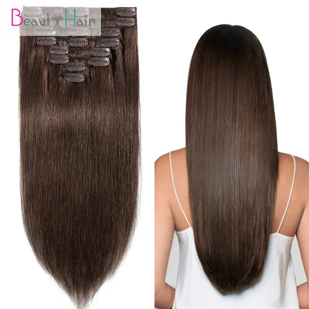 

Real Thick 17Clips Hair Extensions Clip In On Hair As Human Fake Hair New