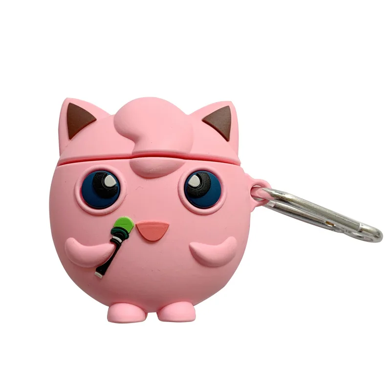 Jigglypuff Bluetooth чехол для наушников Airpods милый силиконовый защитный чехол для Airpods 2 аксессуары брелок стереоскопический чармандер - Цвет: Jigglypuff