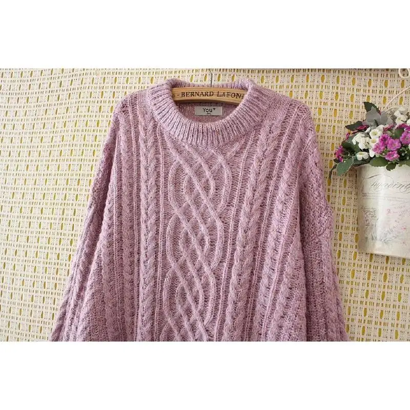 Plus Size Women's High Collar Sweaters Thick Winter Pink Navy Blue Tops Casual Outwear | Женская одежда