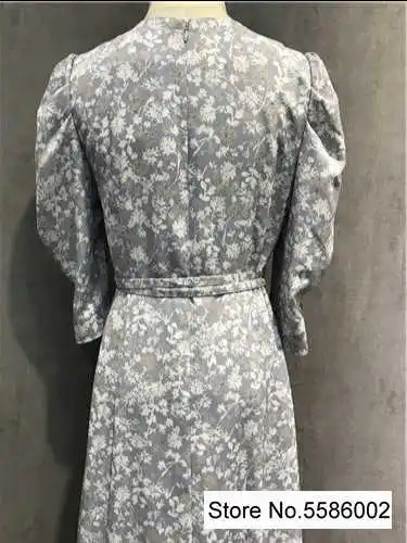 

Ladies 2021 Wrap V Neckline Floral Printed Button Dress Features Waist With Ties