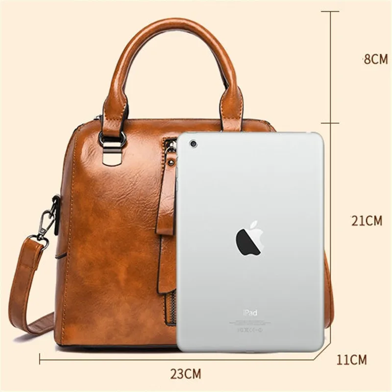 VANDERWAH роскошные сумки для женщин винтажные масляные кожаные женские ручные через