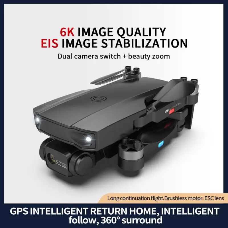 

Дрон S1 с камерой полета 25 минут, Дрон, оснащенный двойной камерой 6K HD, GPS флэш-камера, бесщеточный складной Профессиональный Дрон