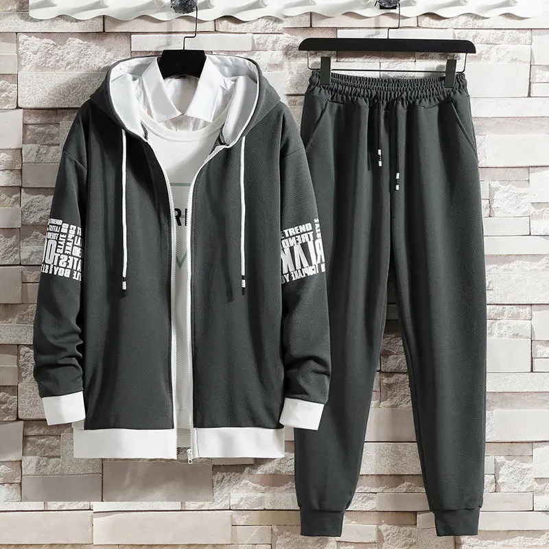 

Weiyi men's spring and autumn new leisure suit men's trend versatile sports two piece suit