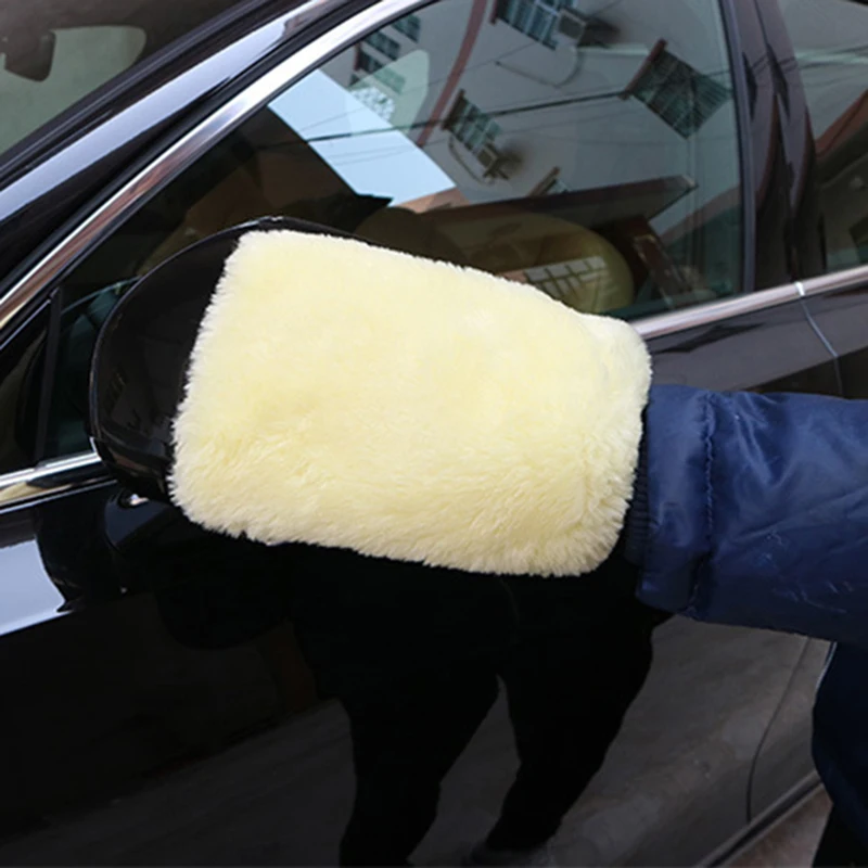 Бытовые перчатки плюшевые автомобильные для очистки стекол мягкая варежка мытья