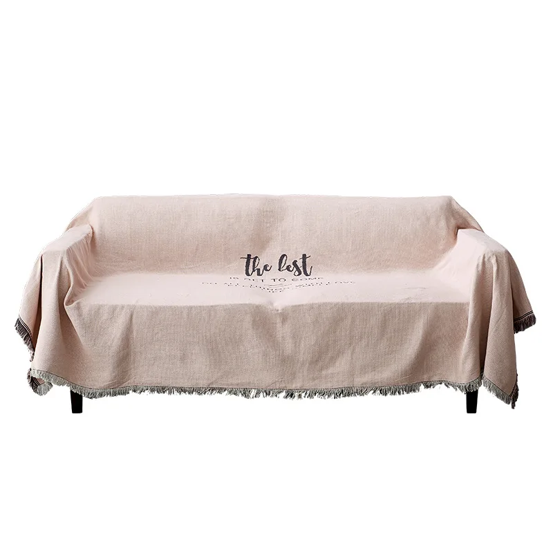 [MUZE U] однотонное одеяло для дивана с буквами и кисточками хлопковое декоративное