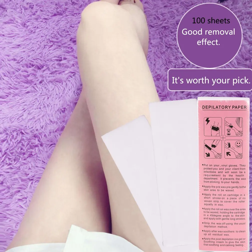 

100Pcs wax for depilation Waxing Strips Non-woven Fabric Epilator Wax Papers Depilatory Beauty Tool For Body Leg Hair Removal