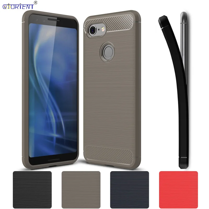 Силиконовый мягкий чехол для телефона Google Pixel 3 из углеродного волокна ТПУ с