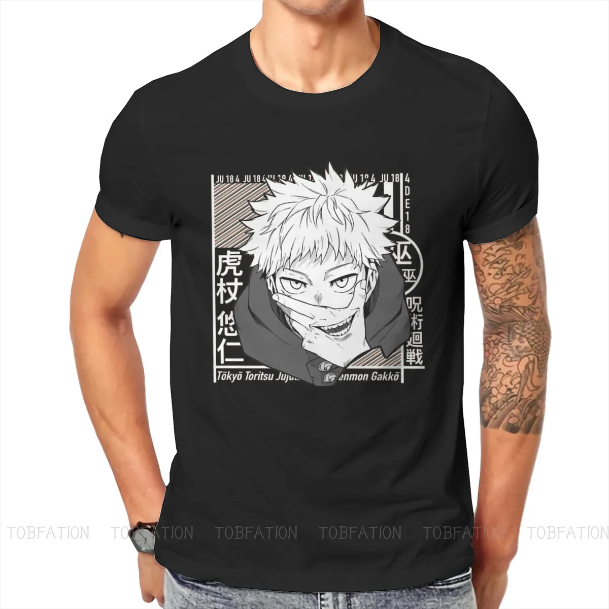 

Футболка YUJI TADORI мужская с японским аниме Фэнтези приключения, 100% хлопок, 6XL