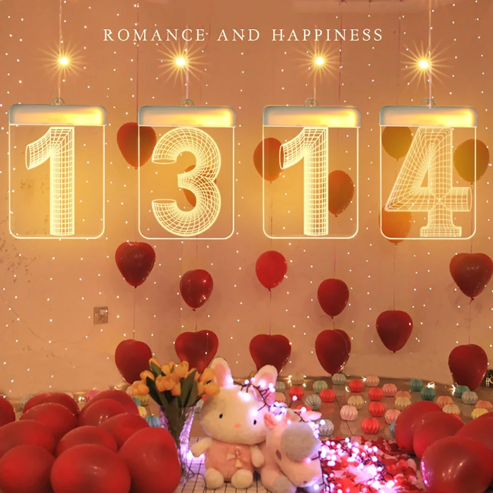 

LED String Lights Fairy lights 520 1314 Number Marry Me Night Light For Valentine's Day Gift Birthday Anniversary Wedding Party