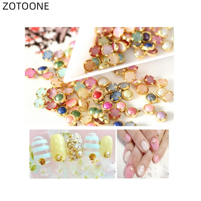 ZOTOONE 100 шт 4 мм полимерные Стразы разных Цвета полукруглые жемчужины