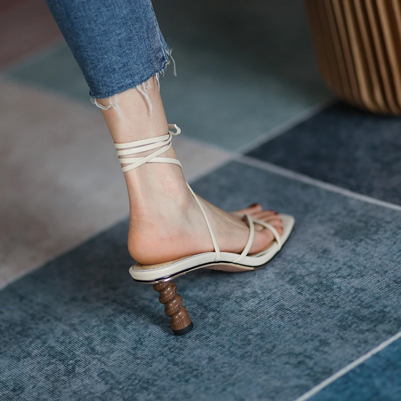 

ZVQ Woman summer New Style Leisure Sandals Square Toe Solid color office lady Fashion Concise Comfortable Ankle strap