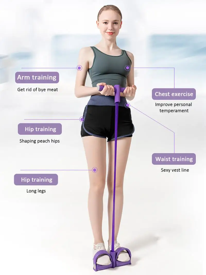 

Home Multi-Function Tension Rope Fitness Pedal Exerciser Push-pull Rope Assisted Sports Fitness Yoga Equipment Unisex Dropship