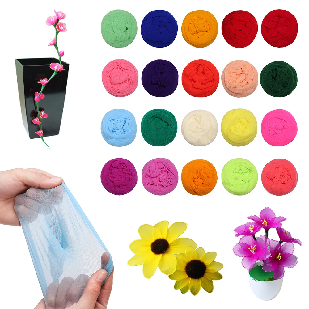 5PCS Multicolor Handmade Tensile Nylon Stocking Silk Screen Artificial Flower Accessory Wreath Wedding Favor Home Decor | Дом и сад