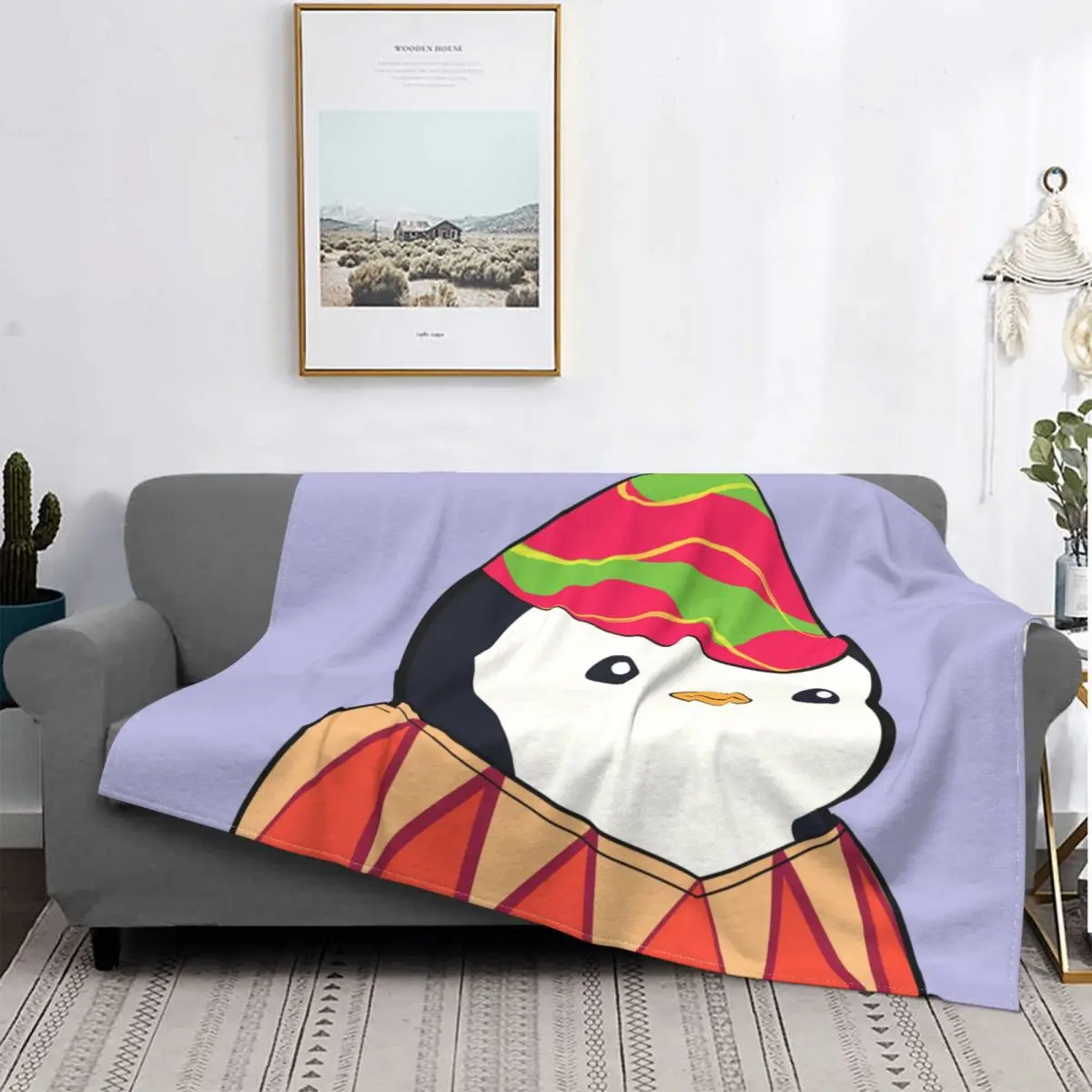 

Pudgy Penguins Art Blankets Coral Fleece Plush Decoration Bedroom Bedding Couch Bedspread