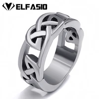 mens womens celtic knot rings band hollow stainless steel ring silver jewelry