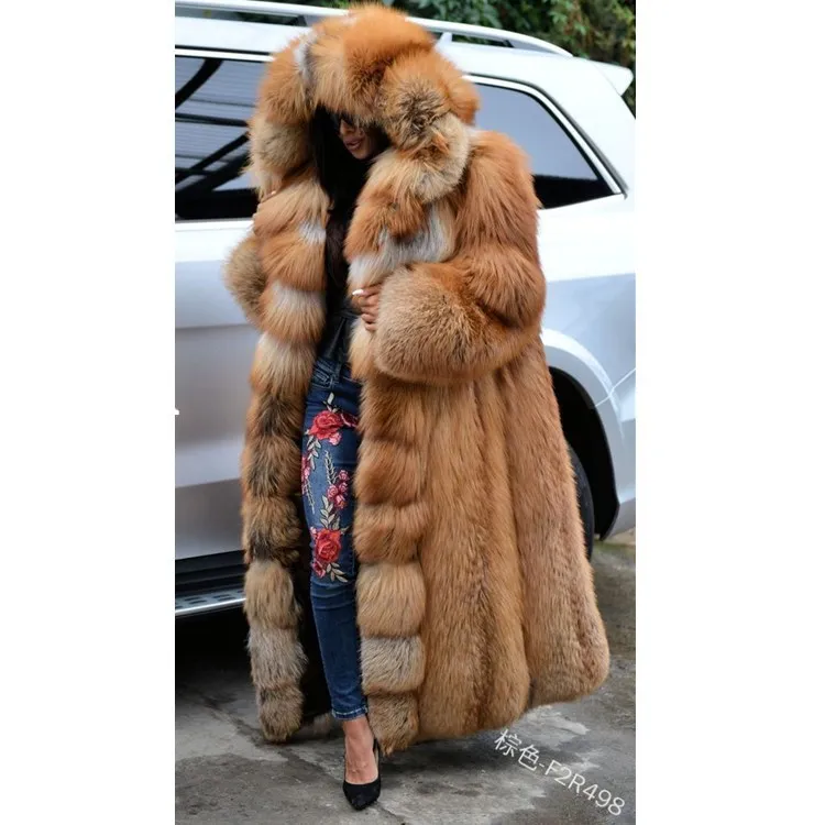 

Fashion Long Winter Hooded Faux Fur Coat Loose Thick Warm Plus Size 5xl Artificial Fur Jacket Women Full Sleeve Outerwear Coats