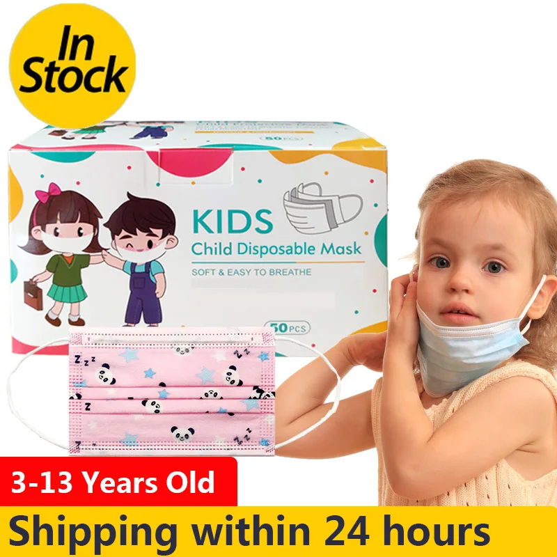 3-12 Age Kids disposable mascarill Children Boy Girl Cartoon Mask Men Women 3 Ply Nonwoven Disposable FaceMask 50Pcs 어린이 마스크 부직포 |