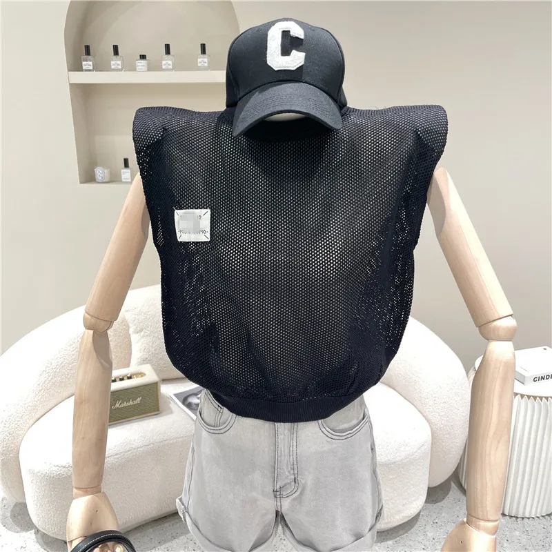 

New Women's Clothing 2021 Summer White Sleeveless bottoming vest thin T-shirt Sexy Perspective top