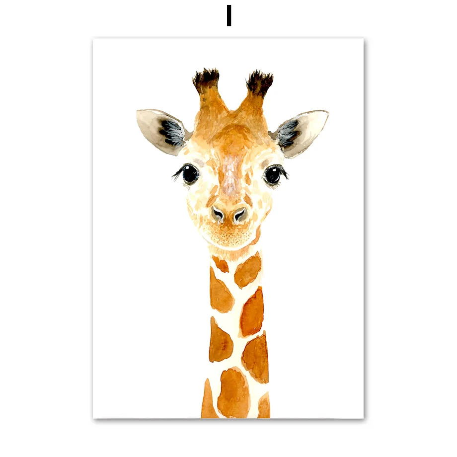 Слон Зебра лиса кролик медведь Сова Жираф настенные художественные