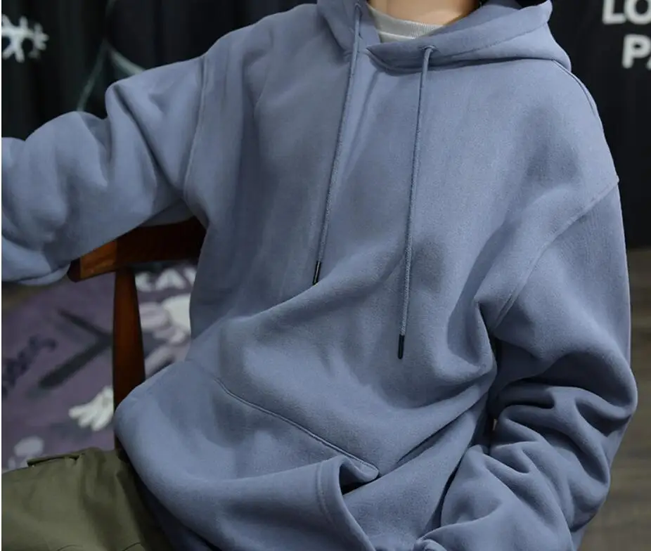 Серый синий хлопок сверхмощная Мужская Флисовая Толстовка неоновая желтая